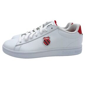 K-Swiss Classic Court Shield II-Men Sneakers White Red 04412-128-M‎ Shoes Size 9